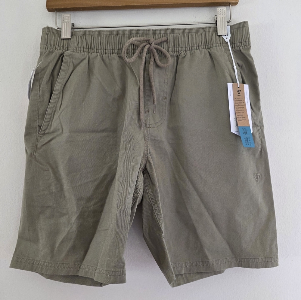 VISSLA Men's‎ Khaki Flat Front Shorts Sz Small